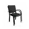 Commercial Stackable Aluminum Outdoor Dining Chair with Armrests and Sling Seat - 11D11K