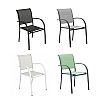 Commercial Stackable Aluminum Outdoor Dining Chair with Armrests and Sling Seat - 11D11K