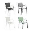 Commercial Stackable Aluminum Outdoor Dining Chair with Armrests and Sling Seat - 11D11K