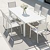 Commercial Stackable Aluminum Outdoor Dining Chair with Armrests and Sling Seat - 11D11K