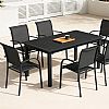 Commercial Stackable Aluminum Outdoor Dining Chair with Armrests and Sling Seat - 11D11K