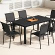 Commercial Stackable Aluminum Outdoor Dining Chair with Armrests and Sling Seat - 11D11K
