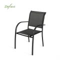 Outdoor Stackable Aluminum Dining Chair with Armrests and Sling Seat - 11D11K