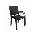 Outdoor Stackable Aluminum Dining Chair with Armrests and Sling Seat - 11D11K
