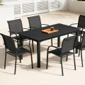 Outdoor Stackable Aluminum Dining Chair with Armrests and Sling Seat - 11D11K