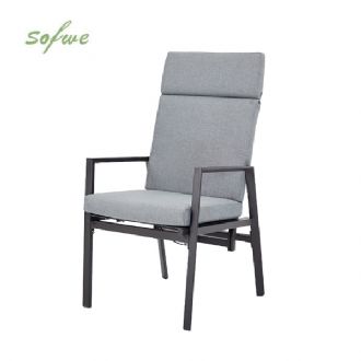Reclining Patio High Back Dining Armchair With Spun...