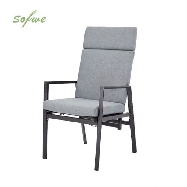 Reclining Patio High Back Dining Armchair With Spun Polyester Cushion - 11D12K