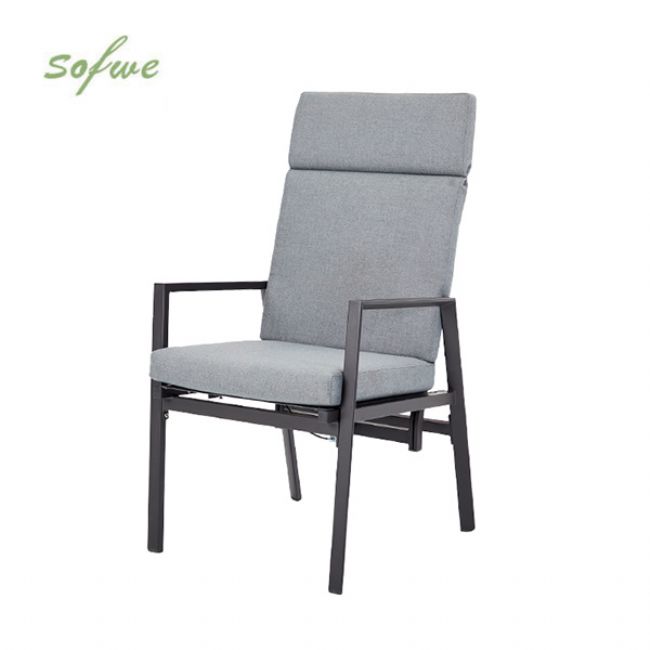 Reclining Patio High Back Dining Armchair With Spun Polyester Cushion - 11D12K