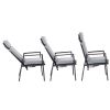 Reclining Patio High Back Dining Armchair With Spun Polyester Cushion - 11D12K