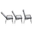 Reclining Patio High Back Dining Armchair With Spun Polyester Cushion - 11D12K