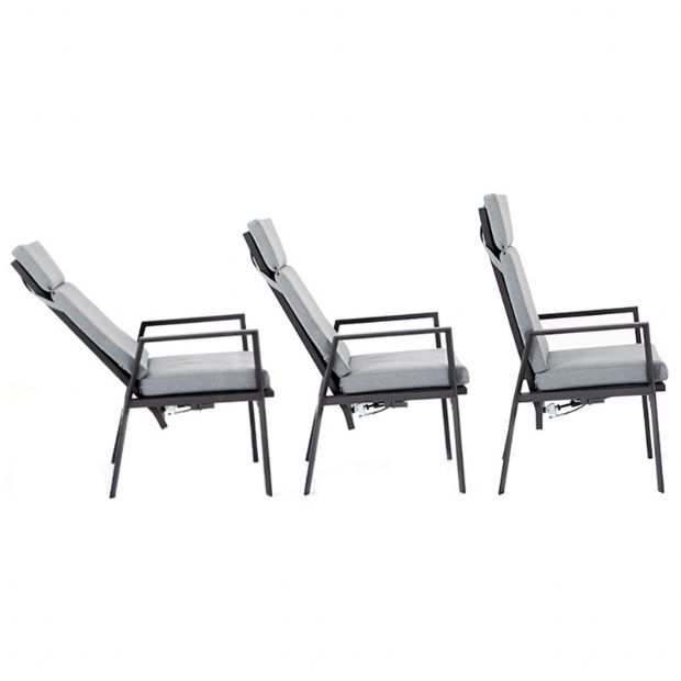 Reclining Patio High Back Dining Armchair With Spun Polyester Cushion - 11D12K