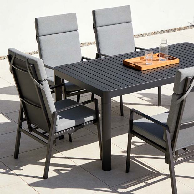 Reclining Patio High Back Dining Armchair With Spun Polyester Cushion - 11D12K