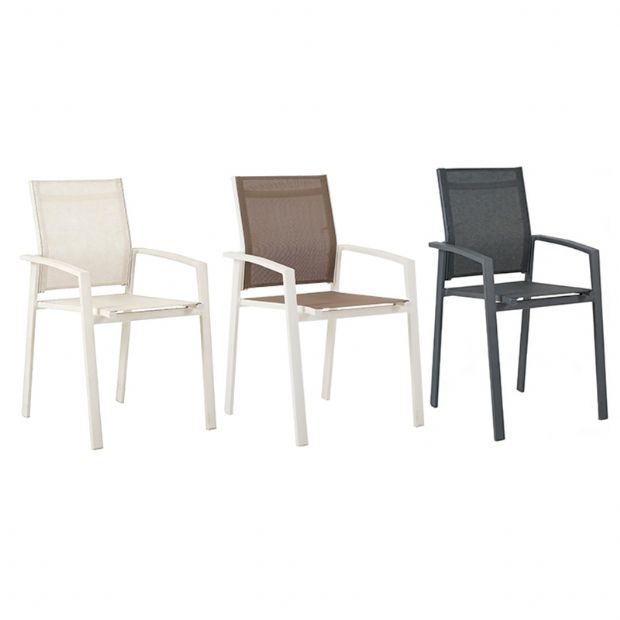 Aluminum Dining Chair with Breathable Mesh Seat and Backrest - 11D27A