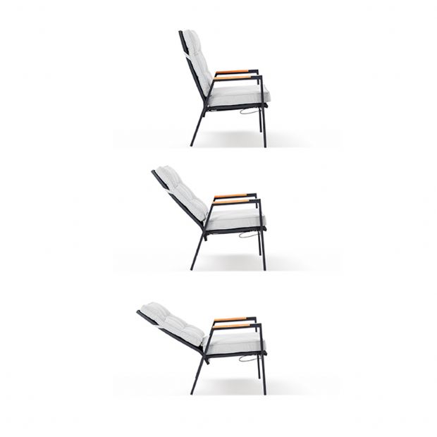 Outdoor Dining Armchair with Adjustable Backrest - 11D27D