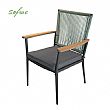Outdoor Aluminum Alloy Frame Dining Chair with 5cm Thick Seat Cushion Wholesale - 11D27G