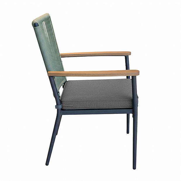 Outdoor Aluminum Alloy Frame Dining Chair with 5cm Thick Seat Cushion Wholesale - 11D27G