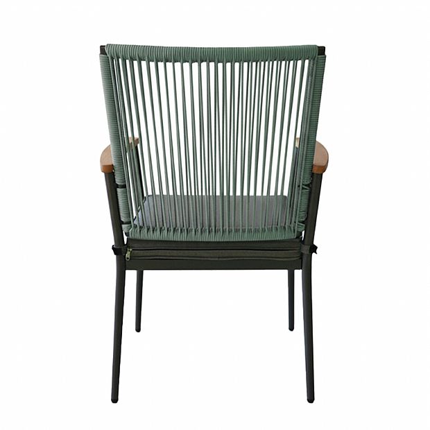 Outdoor Aluminum Alloy Frame Dining Chair with 5cm Thick Seat Cushion Wholesale - 11D27G