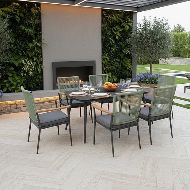 Outdoor Aluminum Alloy Frame Dining Chair with 5cm Thick Seat Cushion Wholesale - 11D27G