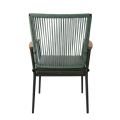 Outdoor Aluminum Alloy Frame Dining Chair with 5cm Thick Seat Cushion - 11D27G