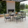 Outdoor Aluminum Alloy Frame Dining Chair with 5cm Thick Seat Cushion - 11D27G