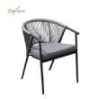 Outdoor Round Backrest Rope Woven Dining Chair - 11D27I