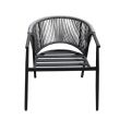 Outdoor Round Backrest Rope Woven Dining Chair - 11D27I
