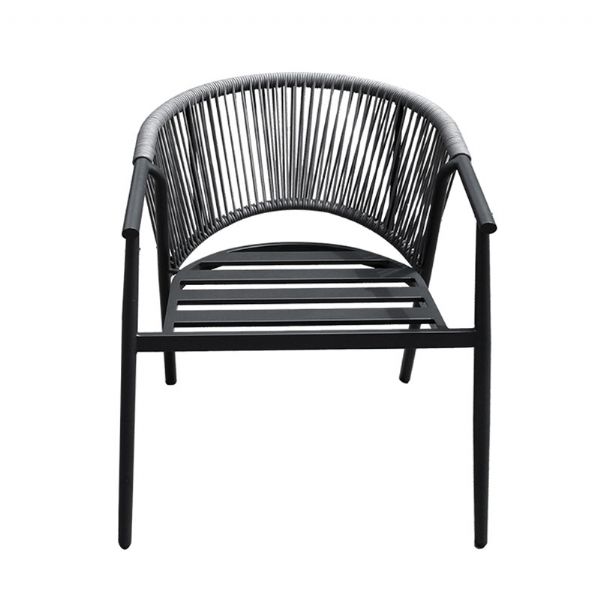 Outdoor Round Backrest Rope Woven Dining Chair - 11D27I