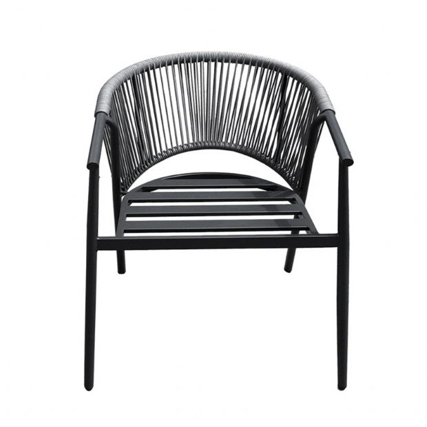 Outdoor Round Backrest Rope Woven Dining Chair - 11D27I