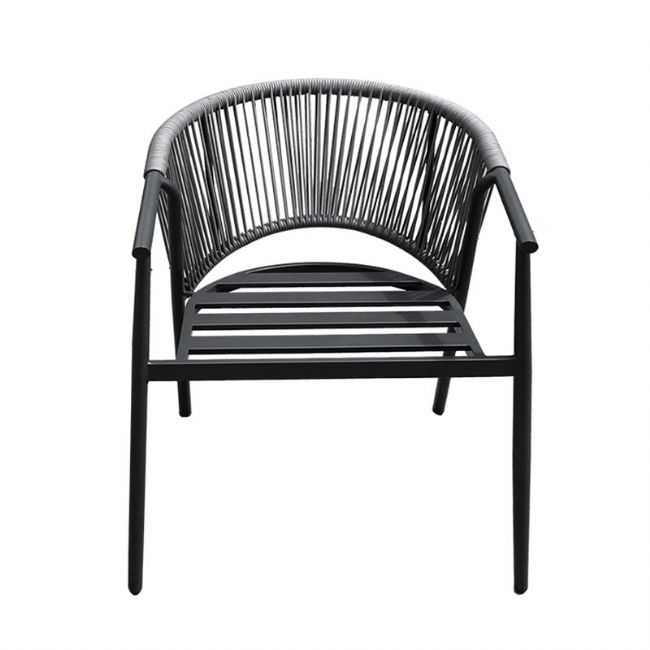 Outdoor Round Backrest Rope Woven Dining Chair - 11D27I