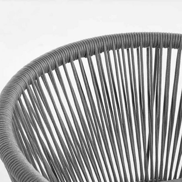 Outdoor Round Backrest Rope Woven Dining Chair - 11D27I