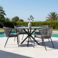 Outdoor Round Backrest Rope Woven Dining Chair - 11D27I
