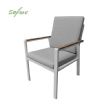 Outdoor WPC Armrest Aluminum Alloy Dining Chair with Cushion - 11D27J