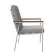 Outdoor WPC Armrest Aluminum Alloy Dining Chair with Cushion - 11D27J