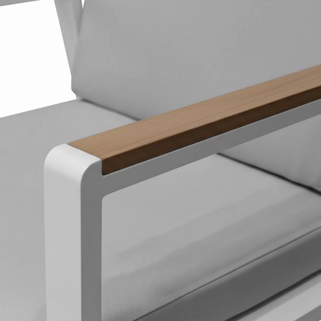 Outdoor WPC Armrest Aluminum Alloy Dining Chair with Cushion - 11D27J