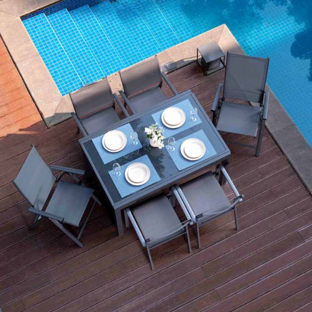 Aluminum Extendable Folding Dining Table Set - 11D05I