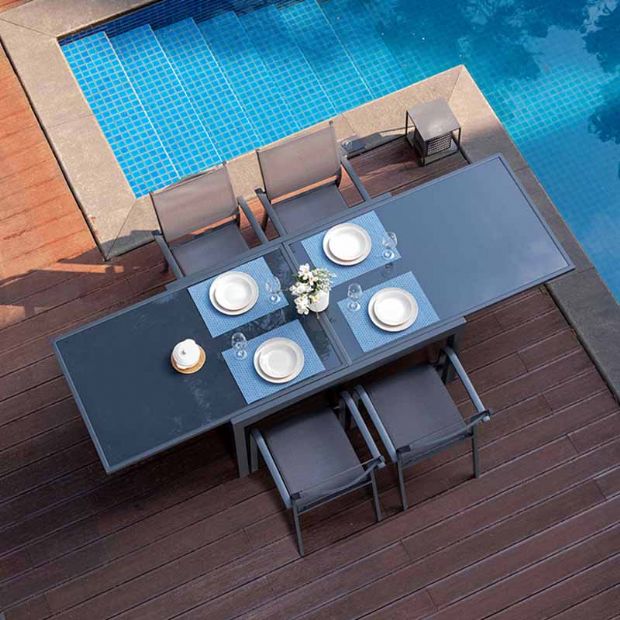 Aluminum Extendable Folding Dining Table Set - 11D05I