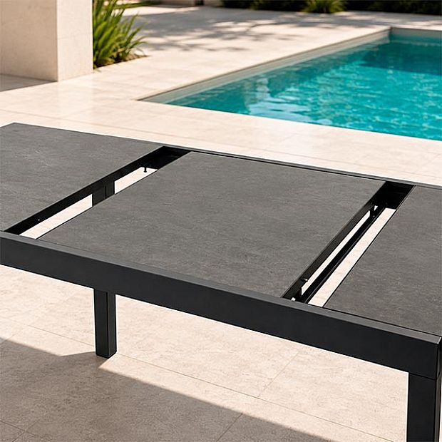 Wholesale Extendable Aluminum Patio Dining Table with DPC Top - 11D07H
