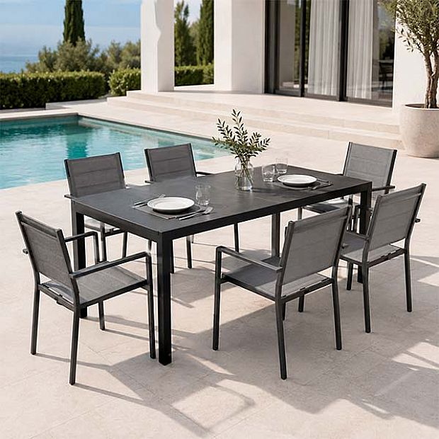 Wholesale Extendable Aluminum Patio Dining Table with DPC Top - 11D07H