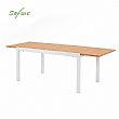 Wholesale Extendable Aluminum Patio Dining Table with Wood-Grain Slatted Top - 11D08F