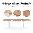 Wholesale Extendable Aluminum Patio Dining Table with Wood-Grain Slatted Top - 11D08F