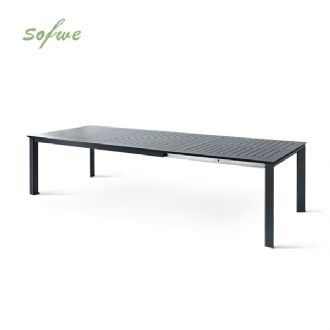 Aluminum Butterfly Flip Extendable Dining Table