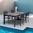 Aluminum Butterfly Flip Extendable Dining Table - 11D08M