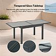 HF Patios Wholesale Extendable Outdoor Dining Table with 5mm Tempered Screen Printed Glass Top - 11D10A