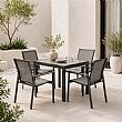 HF Patios Wholesale Extendable Outdoor Dining Table with 5mm Tempered Screen Printed Glass Top - 11D10A