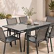 HF Patios Wholesale Extendable Outdoor Dining Table with 5mm Tempered Screen Printed Glass Top - 11D10A