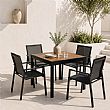 HF Patios Wholesale Extendable Outdoor Dining Table with Aluminum Frame & WPC Slat Top - 11D10H