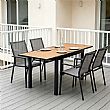 HF Patios Wholesale Extendable Outdoor Dining Table with Aluminum Frame & WPC Slat Top - 11D10H