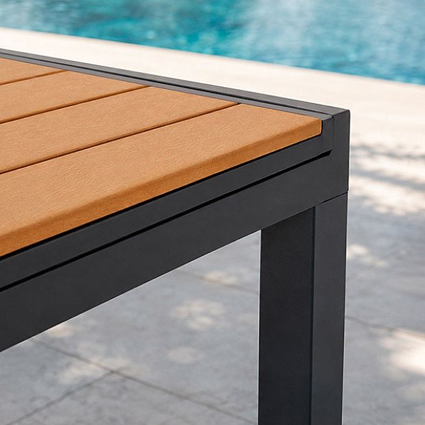 Wholesale Extendable WPC Patio Dining Table with Powder-Coated Aluminum Frame - 11D10J