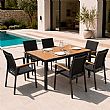 Wholesale Extendable WPC Patio Dining Table with Powder-Coated Aluminum Frame - 11D10J
