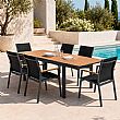 Wholesale Extendable WPC Patio Dining Table with Powder-Coated Aluminum Frame - 11D10J